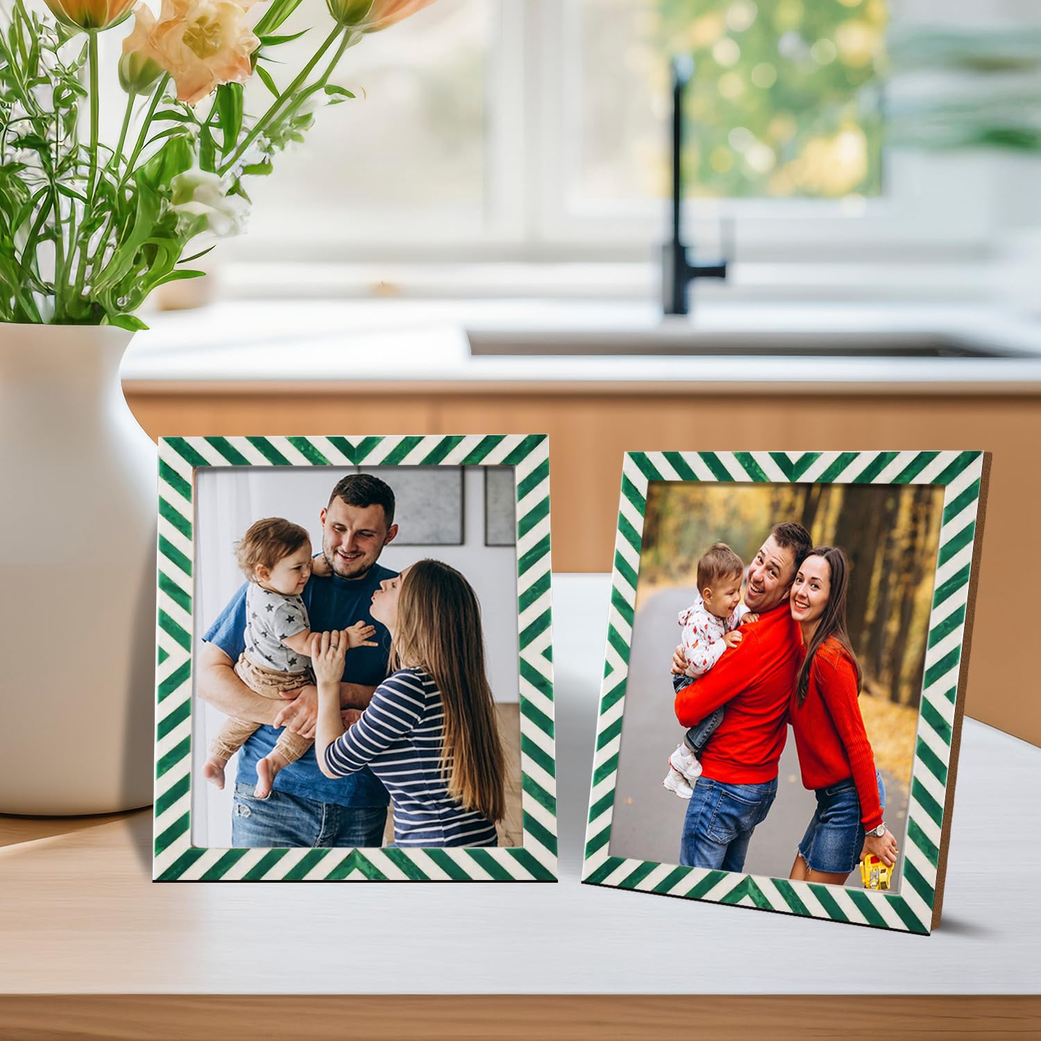 Handicrafts Home 8x10 Picture Frames Pack of 2 - Candy Cane Collection Handcrafted Photo Frames, Perfect for Wall & Tabletop Dis